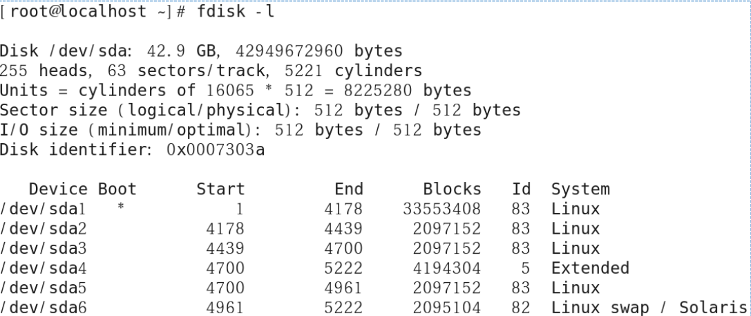 fdisk 예 1